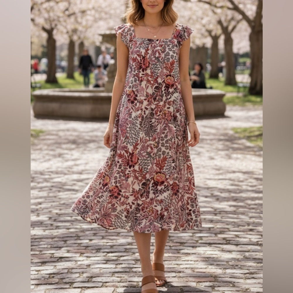 Knox Rose Floral Flutter Sleeve Dress
